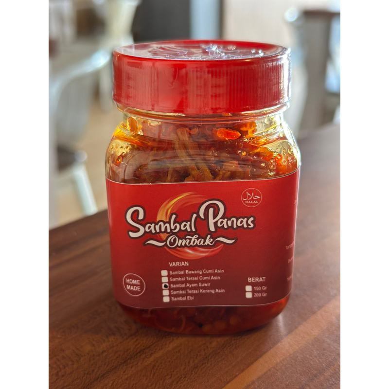 

sambal ayam suwir dan cumi asin