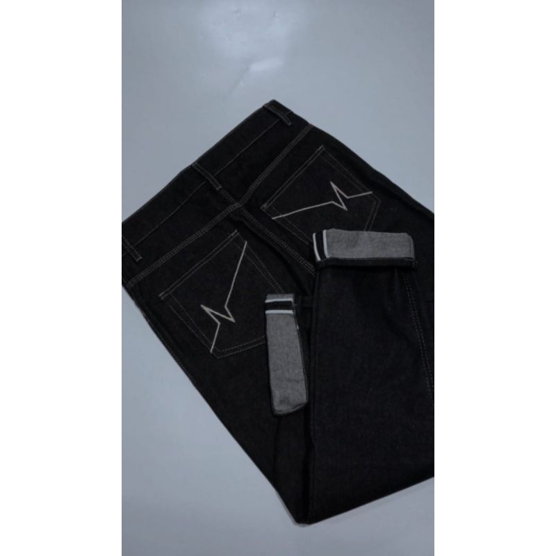 Celana Jeans Selvedge Black Indigo/ Celana Denim Selvedge/ Celana Panjang Pria/ Celana Selvedge
