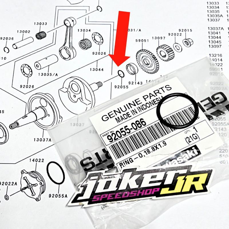 ORING KRUK AS SEAL KRUK AS RING KRUK AS NINJA 150 R SS RR NEW RR OLD ORIGINAL KAWASAKI 92055-086