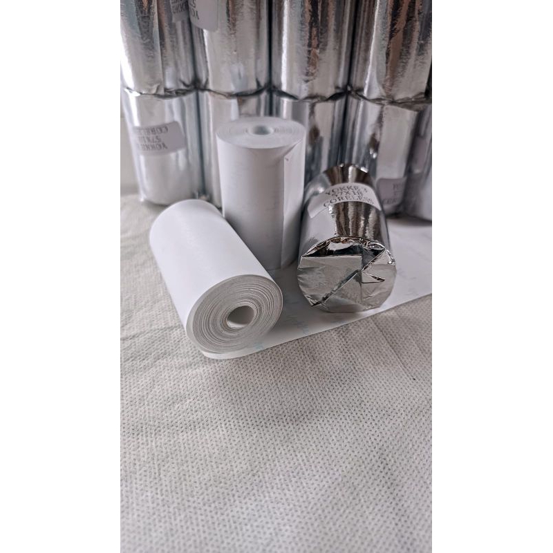 

Kertas thermal coreles ukuran 58mm x 40mm per 10 Pcs RJ4