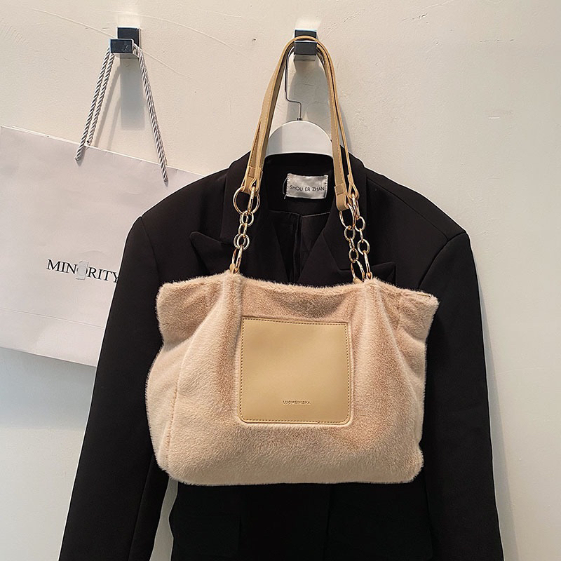 Tas Bahu Wanita Tas Cewek Bulu Halus Shoulder Tote Bag BD 5333