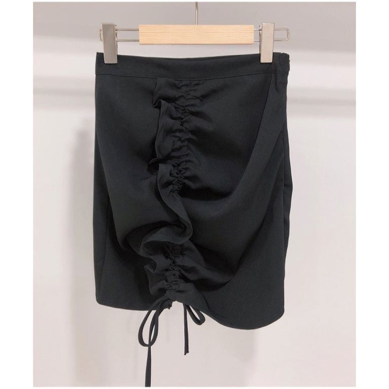 (S-XXL) Monribbon highwaist skirt rok wanita variasi serut