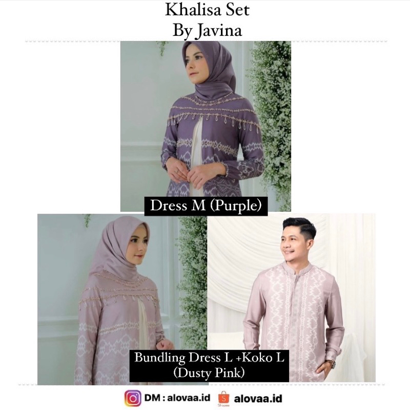 ❌SOLD ❌ KHALISA FAMILY JAVINA KHALISA SET KHALISA DRESS SAGE BEIGE DUSTY PINK DEEP PURPLE FAMILY SET
