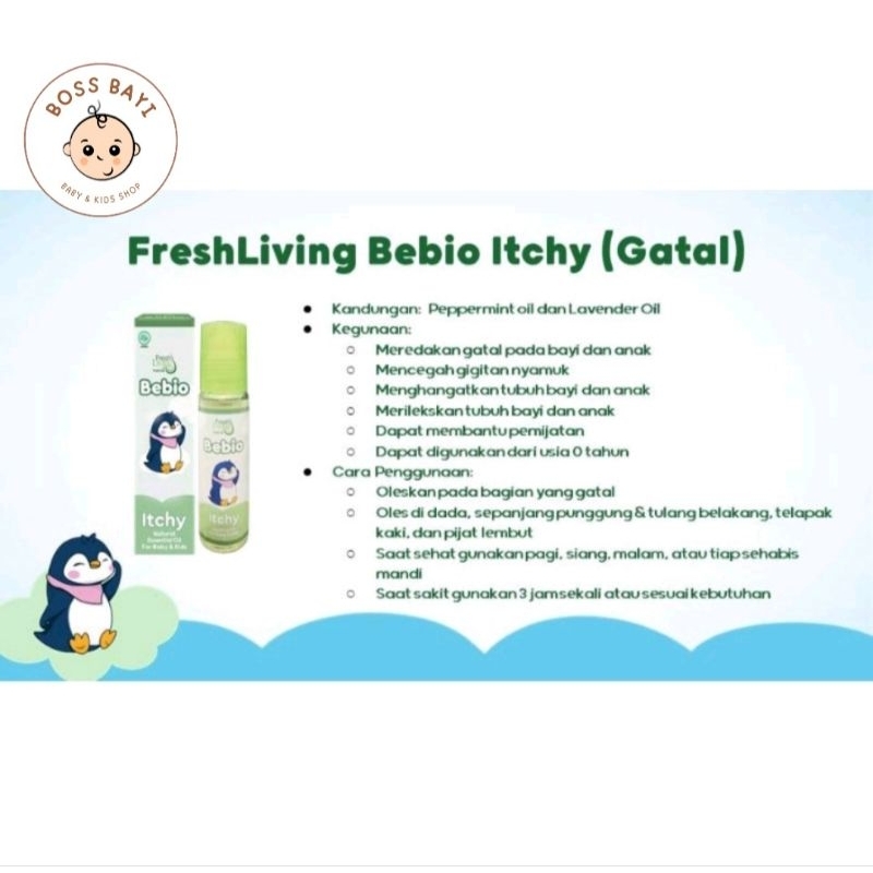 FRESHLIVING BEBIO - Baby Essential Oil Cough Flu | Tummy | Itchy 9ml - Minyak Aromaterapi Bayi &amp; Anak