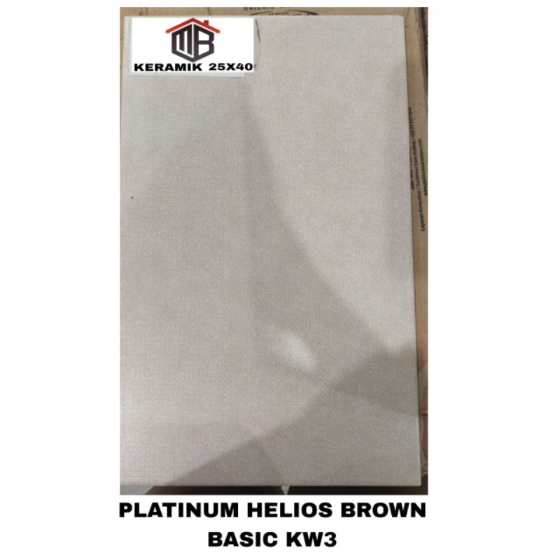 Keramik Dinding Kamar Mandi Platinum Helios Brown Basic 25x40  kw3