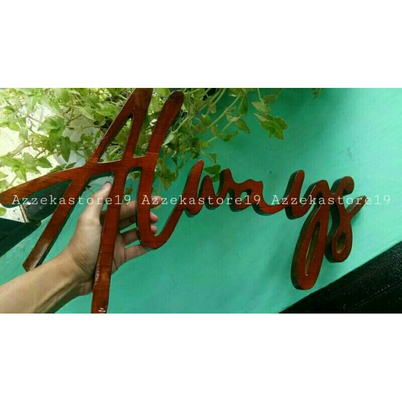 HURUF TIMBUL KAYU Tinggi 20cm/PAPAN NAMA KAYU/HURUF TIMBUL KAYU