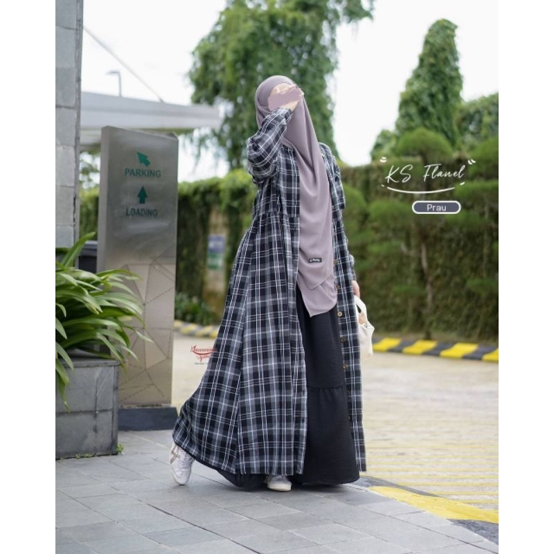 ks Flanel / long dress flanel / outer muslimah flanel by khumaira