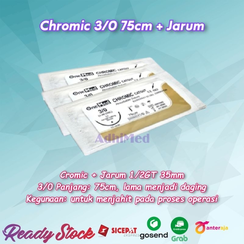 benang jahit chromic 3/0 Catgut chromic 3/0 catgut cromic 3/0