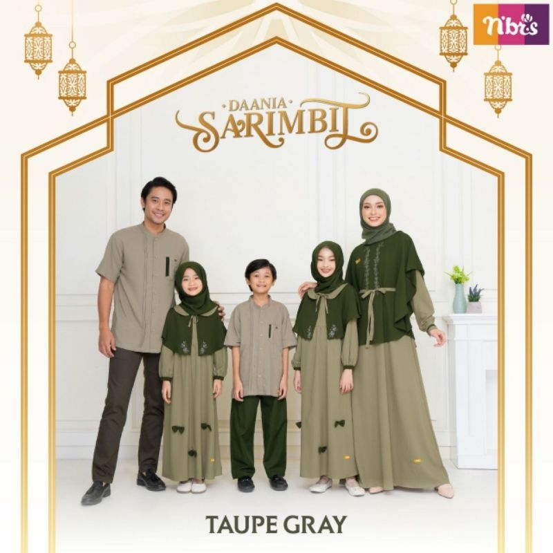 GAMIS SARIMBIT NIBRAS DANIA TAUPE GREY LEBARAN 2023