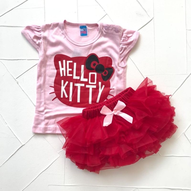 Baju Anak Bayi Perempuan 6 12 Bulan Setelan One Set Skirt Tutu