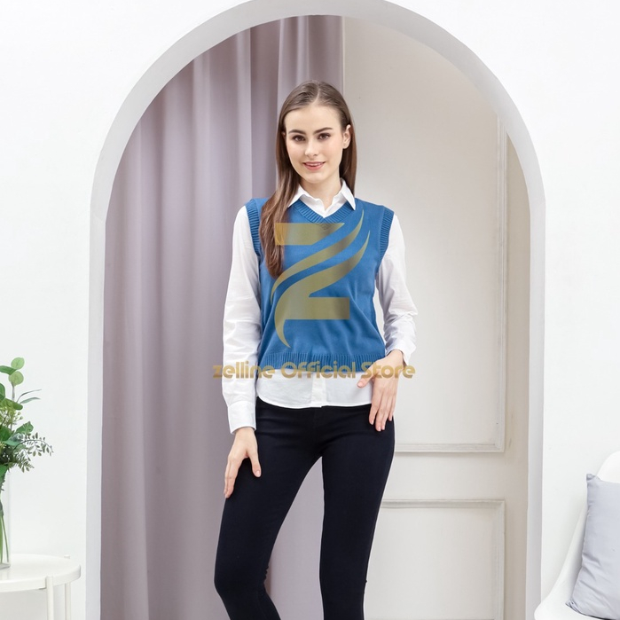 Zelline official Rompi rajut bayar ditempat rompi rajut vest Crop