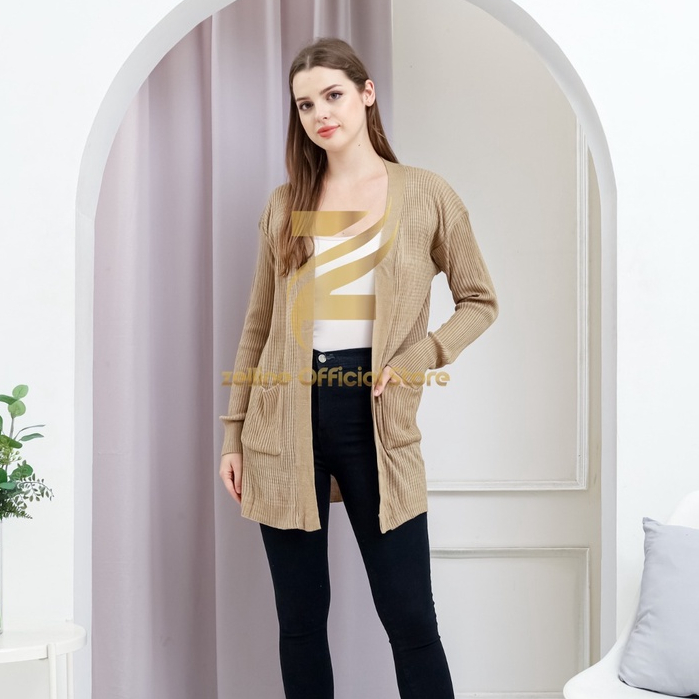 zelline official cardigan rajut long belle oversize