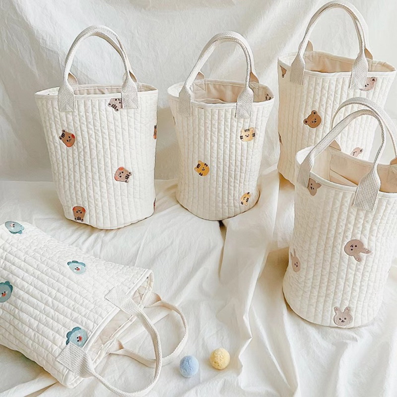 Diaper Bucket Bag / Korean Baby Bag Premium Quality / Tas Bayi Multifungsi Baby Diapers Bag Perawatan Tas Perlengkapan