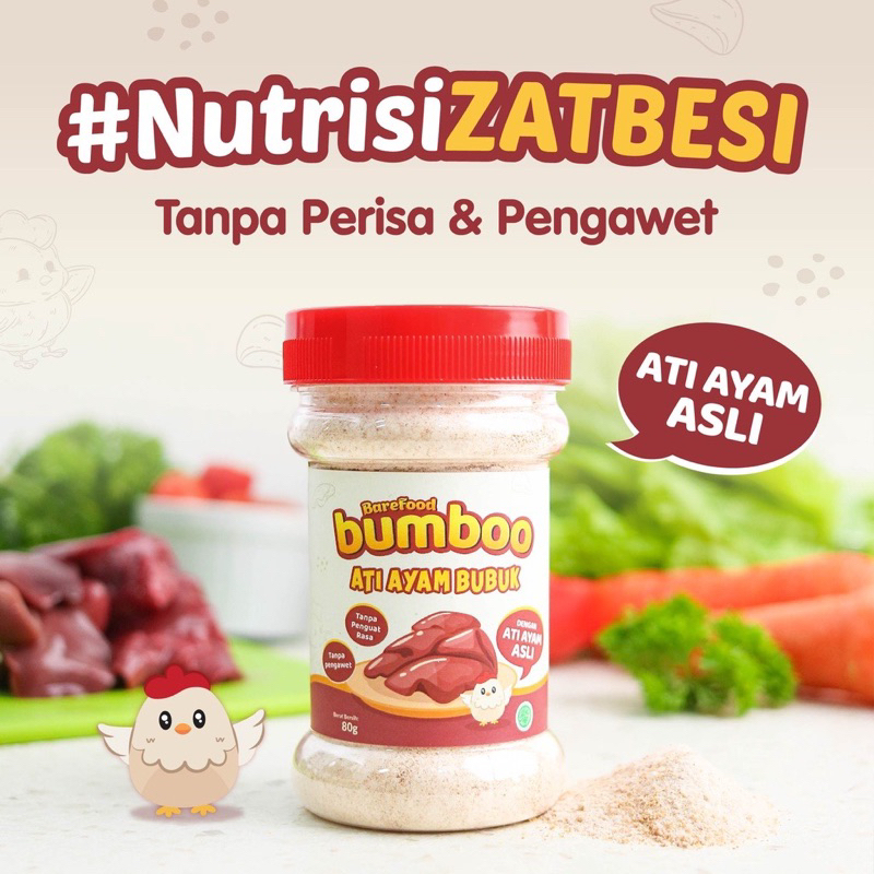 Barefood BUMBOO Teri Bubuk 90gr &amp; Ati Ayam Bubuk 80gr