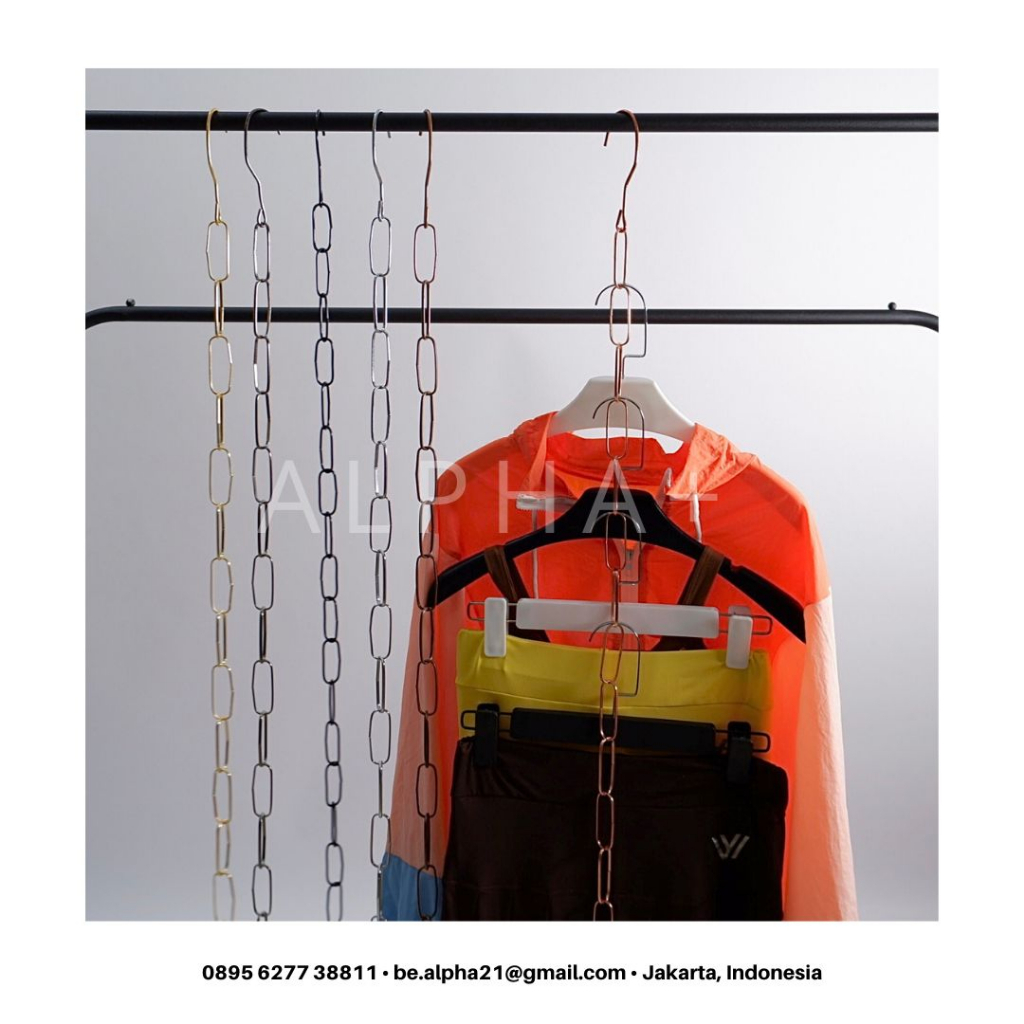 Rantai Besi Display Toko Stainless Steel Import - Rantai Baju - Rantai Toko - Aksesoris Toko - Displ