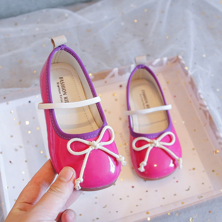 Glorykidz SH2242 Sepatu flat shoes anak perempuan pita warna pink dan putih pesta Natal ringan lentur nyaman dipakai anak usia 6 bulan sd 12 tahun size 21 - 36