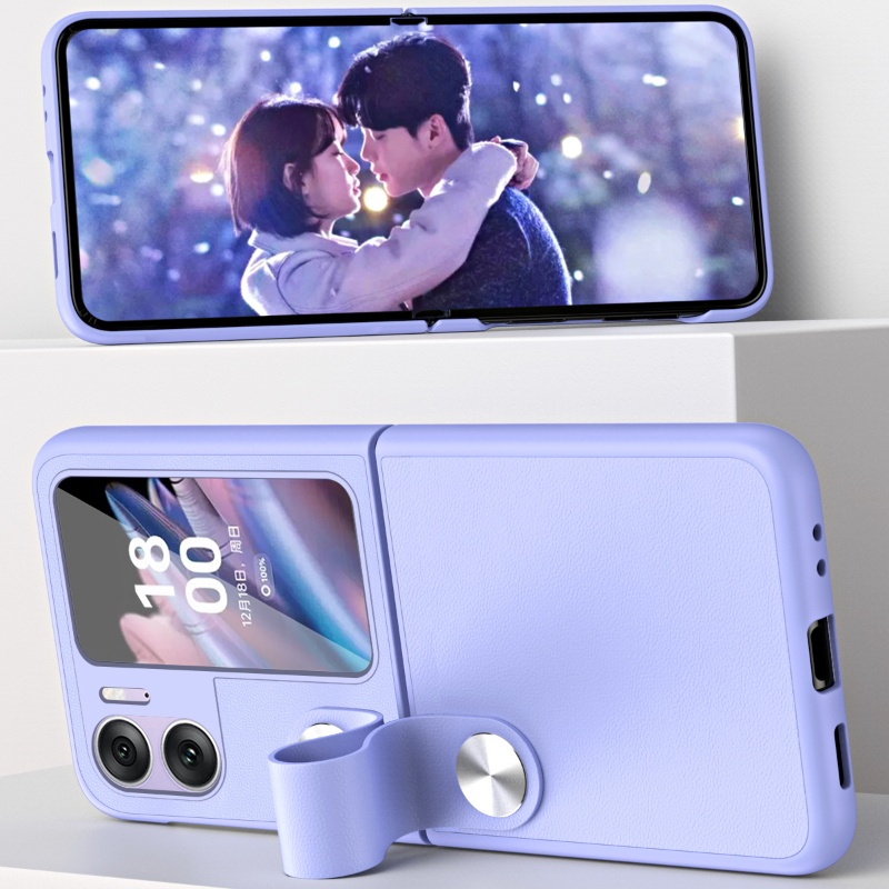 Hard Case Oppo Find N2 Flip Oppo Find N3 Flip Adjustable Stand Holder Portable Casing Ponsel Kulit Silikon Macaron Candy With Stand Pegangan Tangan Elegan