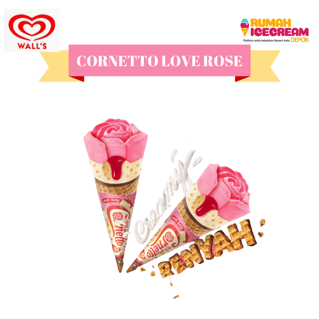 Eskrim Walls Cornetto Love Rose