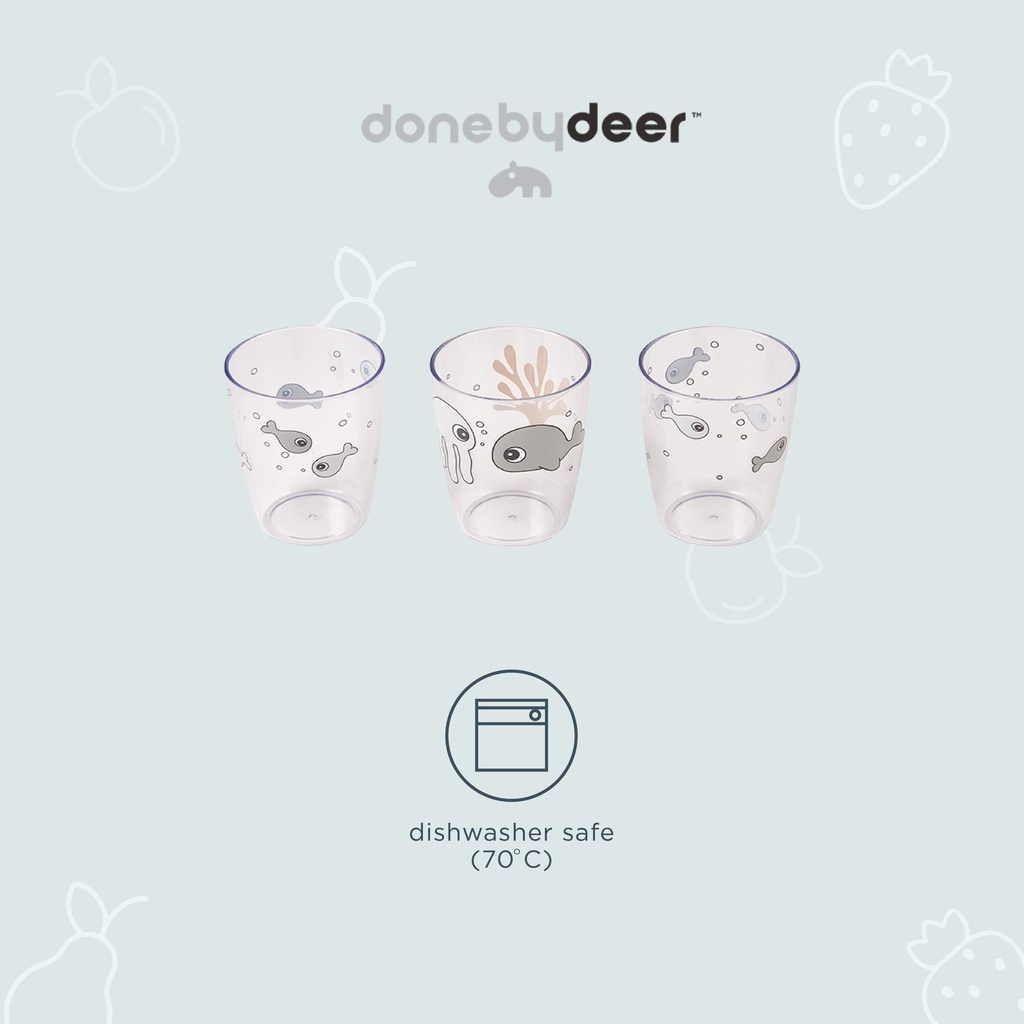 Done By Deer Yummi Mini Glass Sea Friends (1906311/1906312/1906314) - Gelas Untuk Anak