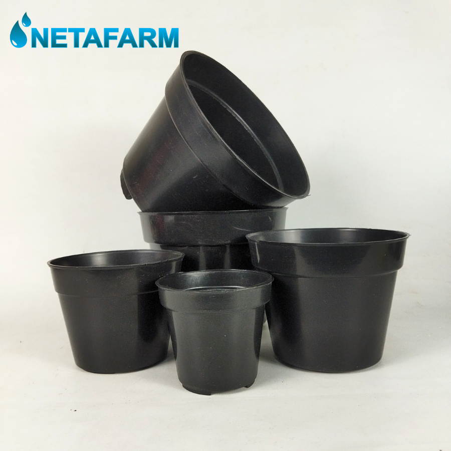 Paket Pot Bunga - Tanaman Hias Warna Hitam No 15 - 10 pcs