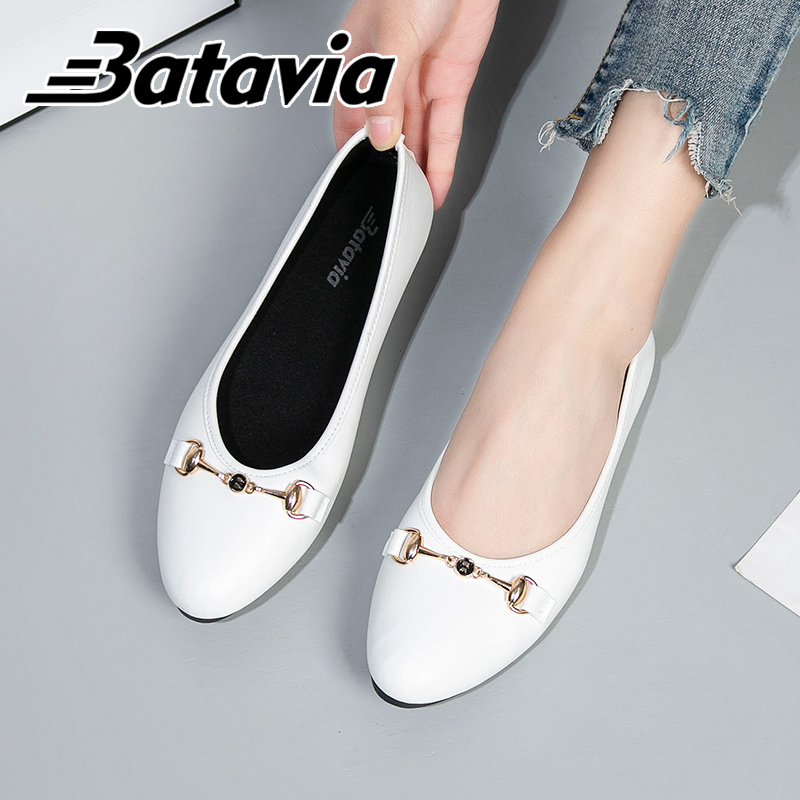 Batavia sepatu fashion kulit wanita sepatu wanita flatshoes import Sepatu wanita flatshoes kulit Flats Shoes Sepatu Wanita Sepatu kerja wanita di tempat kerja Sepatu Hitam Wanita Balet Shoes F12