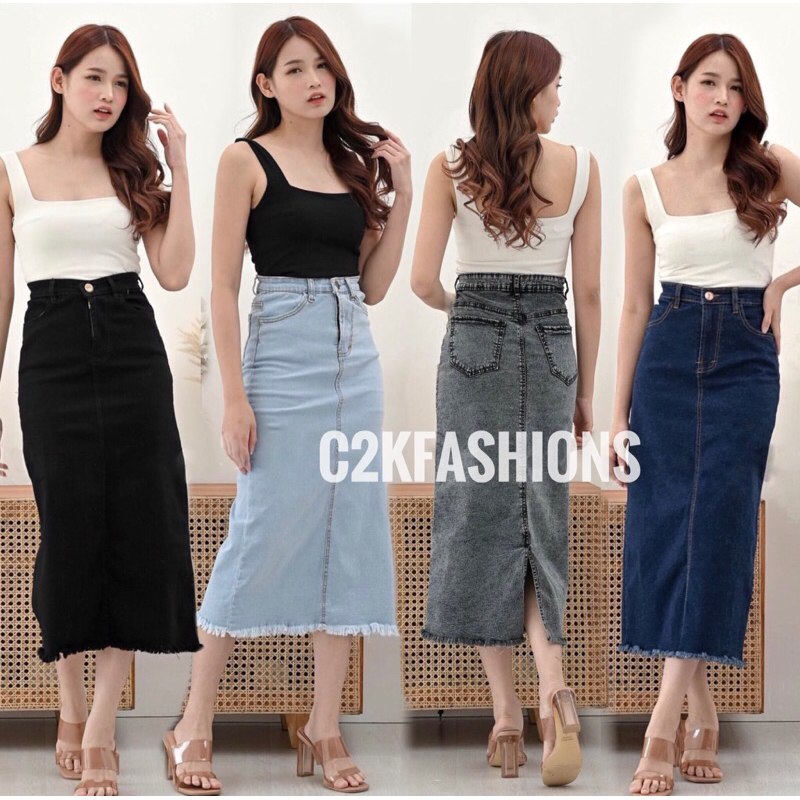 Rok Jeans Span Premium Wanita Stretch Kekinian