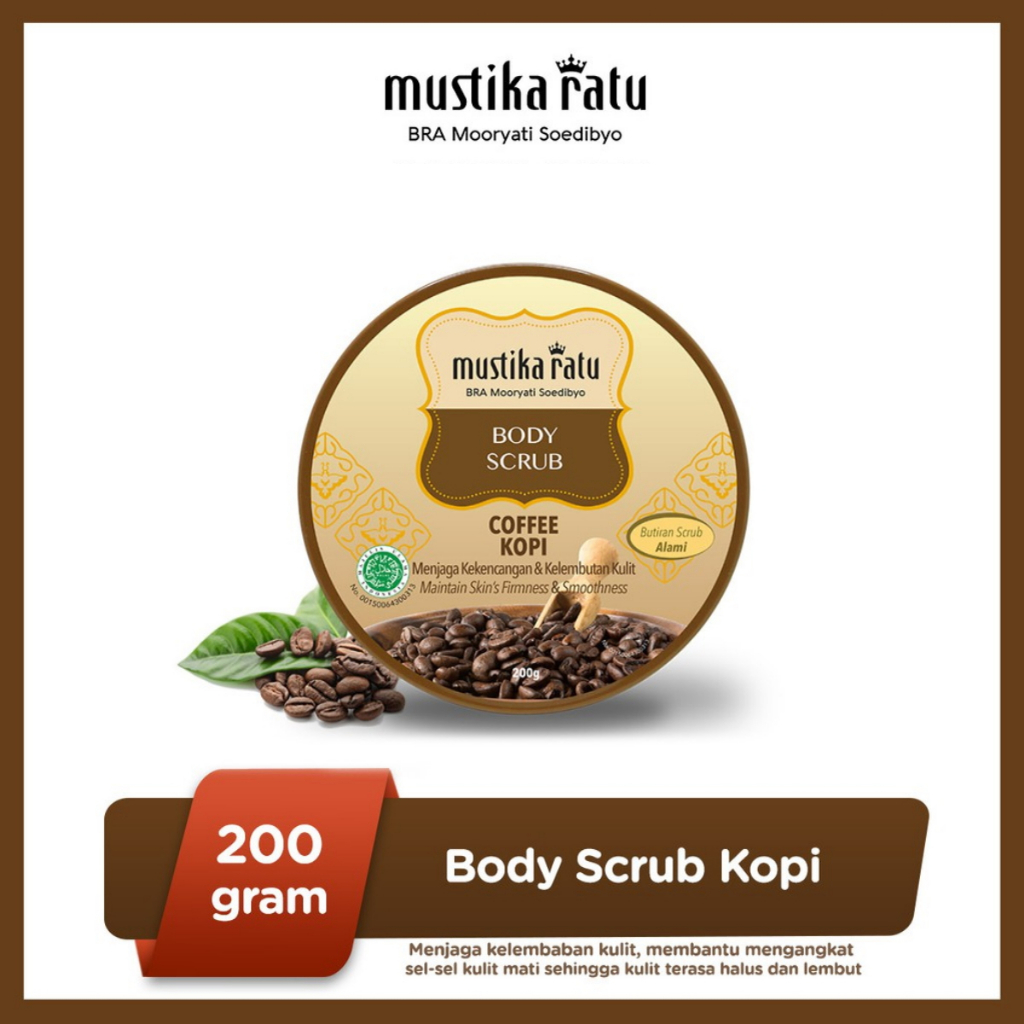 MUSTIKA RATU Body Scrub Zaitun | Rose | Jasmine | Lily | Kopi | Papaya 200gr