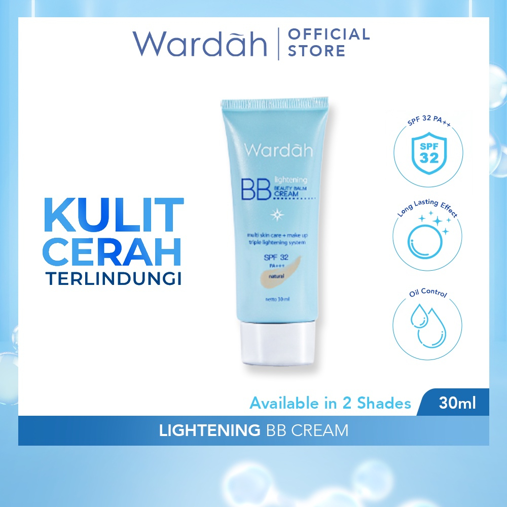 Wardah Lightening BB Cream 30 ml - SPF 32 PA+++, Licorice Extract dan Vitamin B3