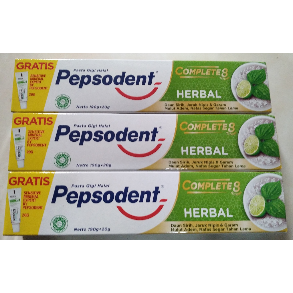 Pepsodent herbal 190 gr + Gratis pepsodent Sensitive 20 gr.