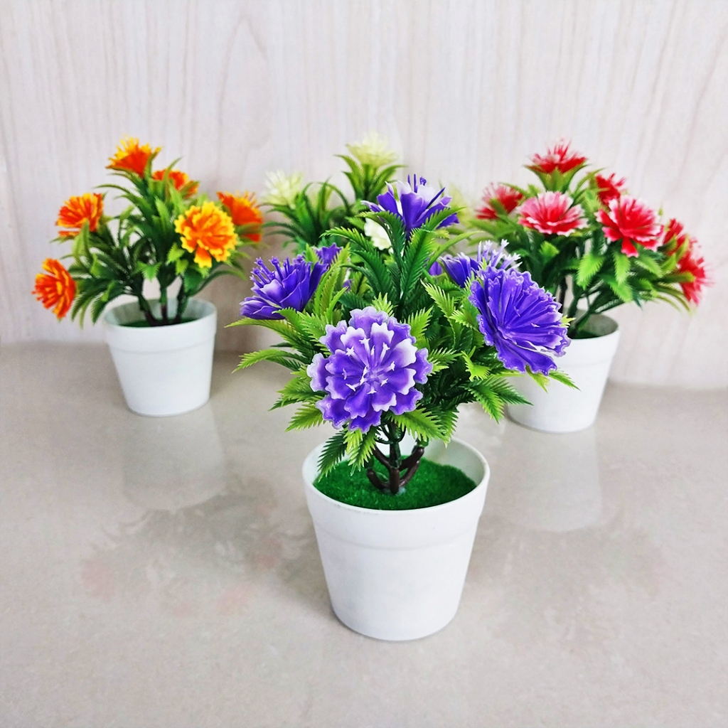 Tanaman Hias Plastik Mini Pot Bonsai Bunga Palsu Ornamen Dekorasi Rumah Satu7an PBP60