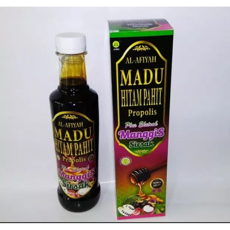 

Al- Afiyah Madu Hitam Pahit Propolis Plus Extrak Manggis Sirsak 470gr
