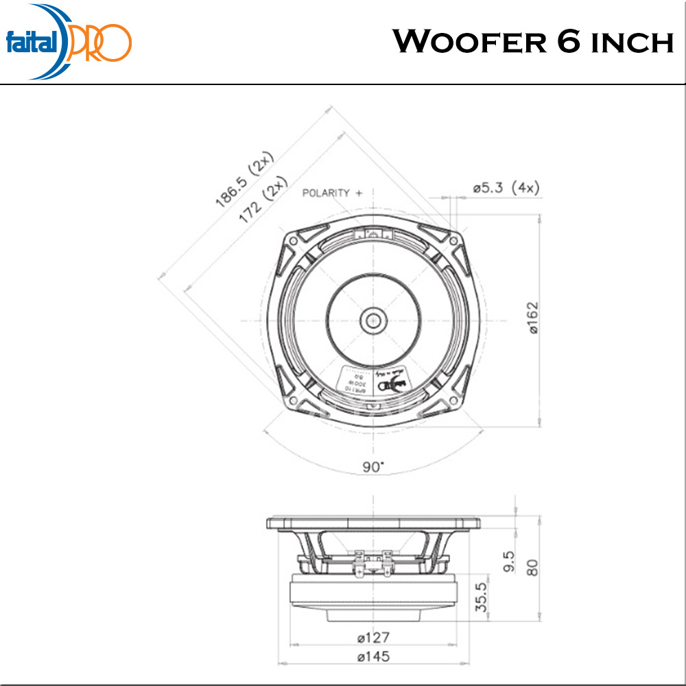 Faital Woofer Speaker Komponen 6 inch 6PR110 8 ohm Aluminum