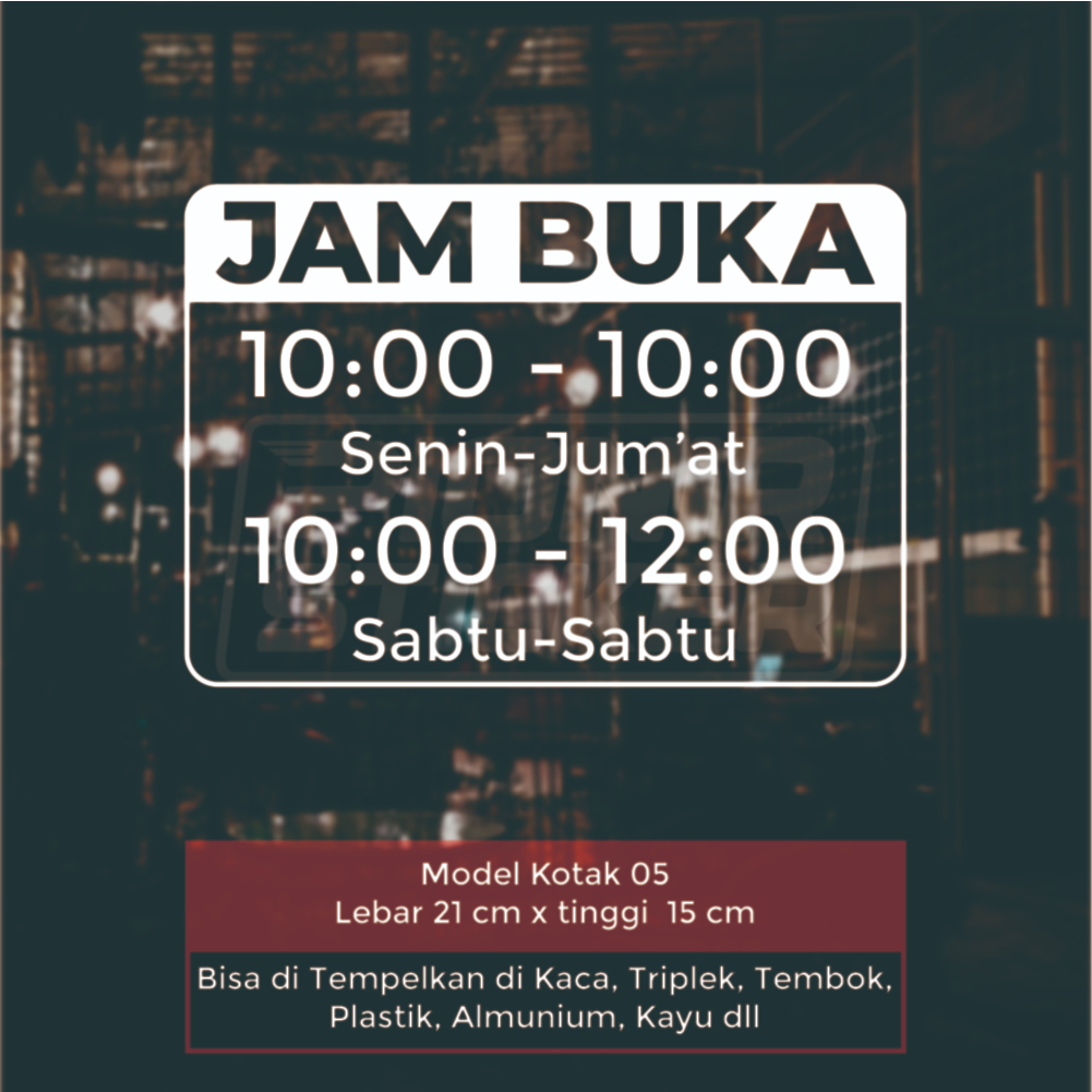 Stiker Kaca Dinding Wall Cutting Sticker Jadwal Buka Tutup Toko  Open Hours Hour Sign Cafe
