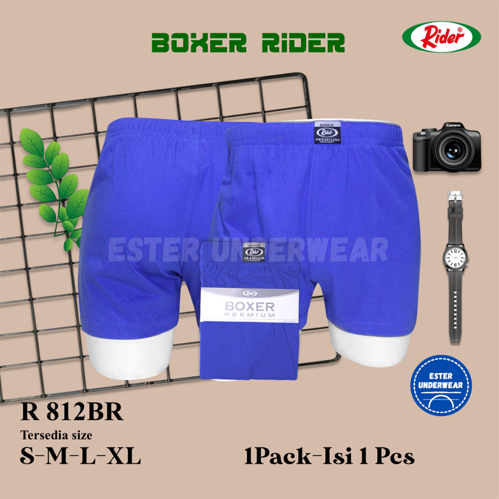 Rider Premium Boxer Man R 812BR Biru ISI 1 Pcs