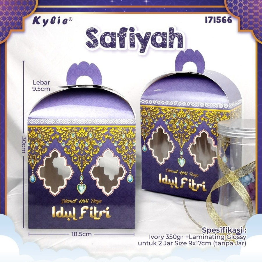 

Kotak kue Lebaran Idul Fitri dus 18,5cm x 30cm x 9,5cm untuk 2 toples - 6pcs