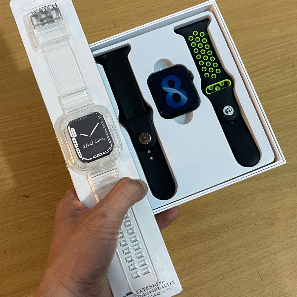 JAM TANGAN Smartwatch T55 Dapat Free Anti Body Transparan