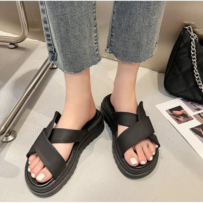 MYSTYLE Diana Korea Design Sandal Flat Fashion Wanita Import