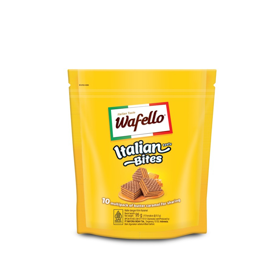 WAFER WAFELLO BUTTER CARAMEL ITALIAN BITES 95GR POUCH