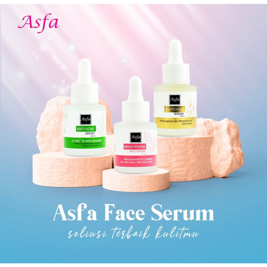 ASFA FACE SERUM 20ML | serum wajah | brightening serum | acne serum | whitening gold serum