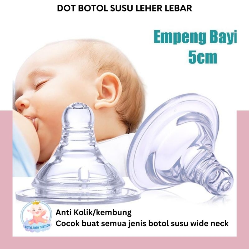 Dot Nipple Botol Susu Wideneck 5cm Silikon Anti Kolik