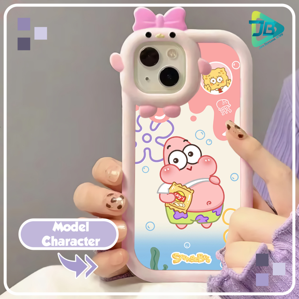 CUSTOM SOFTCASE PITACU FRAME KARAKTER CUSTOM SPONGEBOB FOR IPHONE 6 6+ 7 7+ SE 2020 8 8+ X XS XR XS MAX 11 12 13 14 PRO MAX 14 MAX JB8416