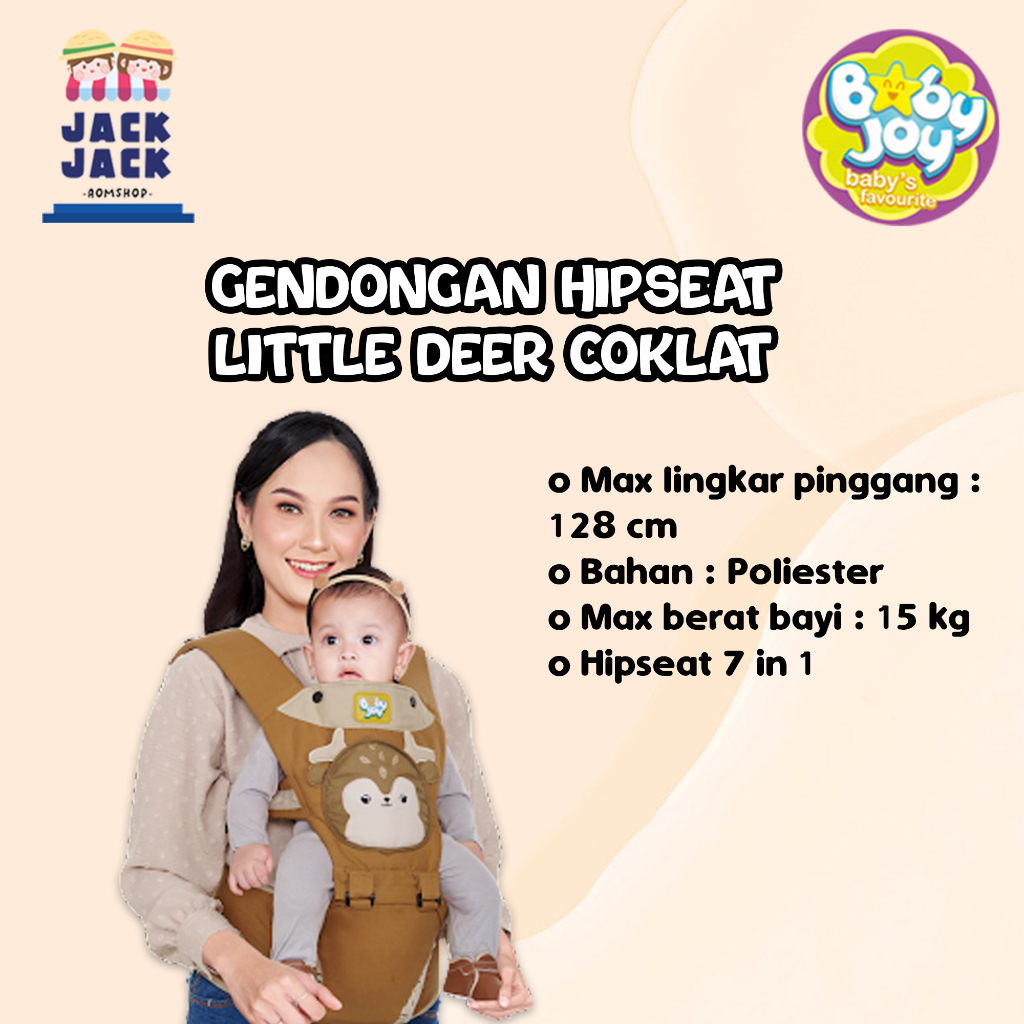 Baby Joy Gendongan Bayi Depan Little Deer Woolly Series | Baby Joy Gendongan Hipseat Little Deer Woolly Series