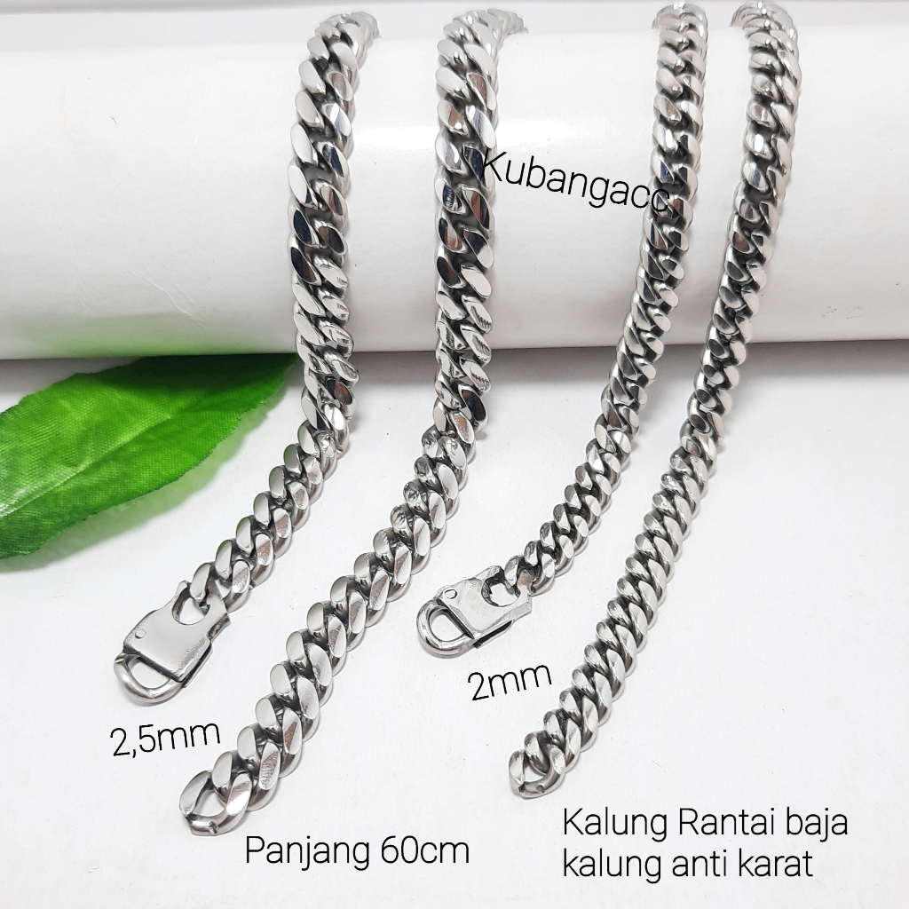 Kalung Rantai Besar Baja Putih Kalung Rantai Stainless Kalung Monel Kalung Pria Metal