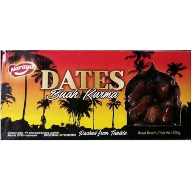 

Naraya Dates Kurma Tunisia Quality Dates Buah Kurma lebaran kotak 500gr