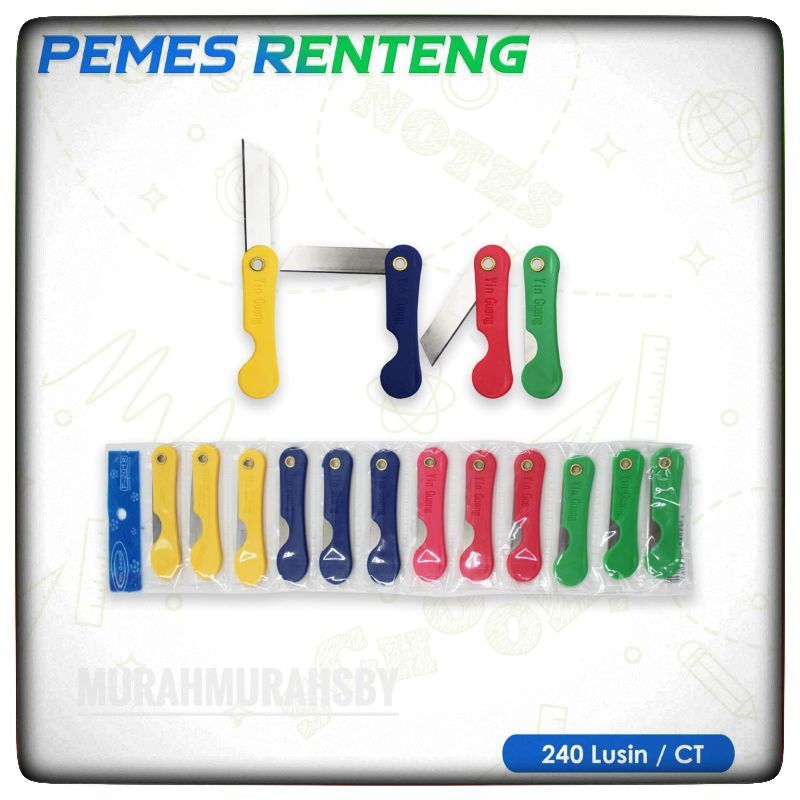 

Pemes / Silet Renteng Lipat Gagang Plastik Warna isi 12pcs