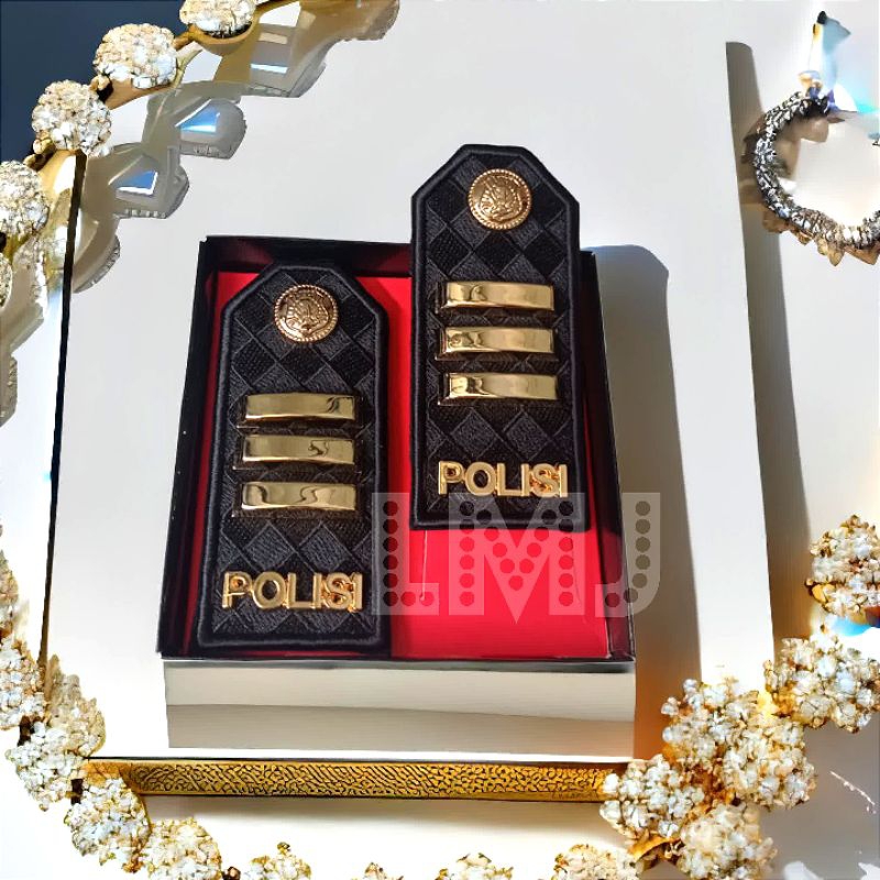 pangkat pdu akp, pdu akp, lapis emas, aksesoris polisi, atribut polisi, pangkat polisi