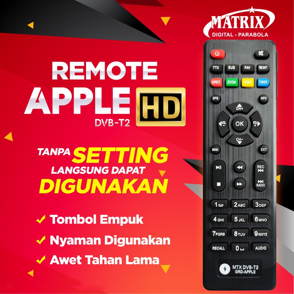 remot stb remote set top box matrix apple merah