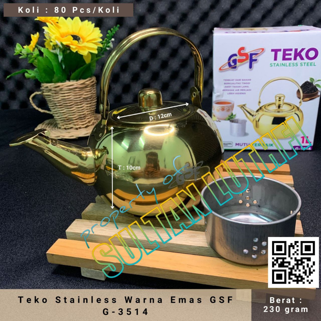 400 gram !!! Teko stainless gold emas gsf G 3514 free packing bubble