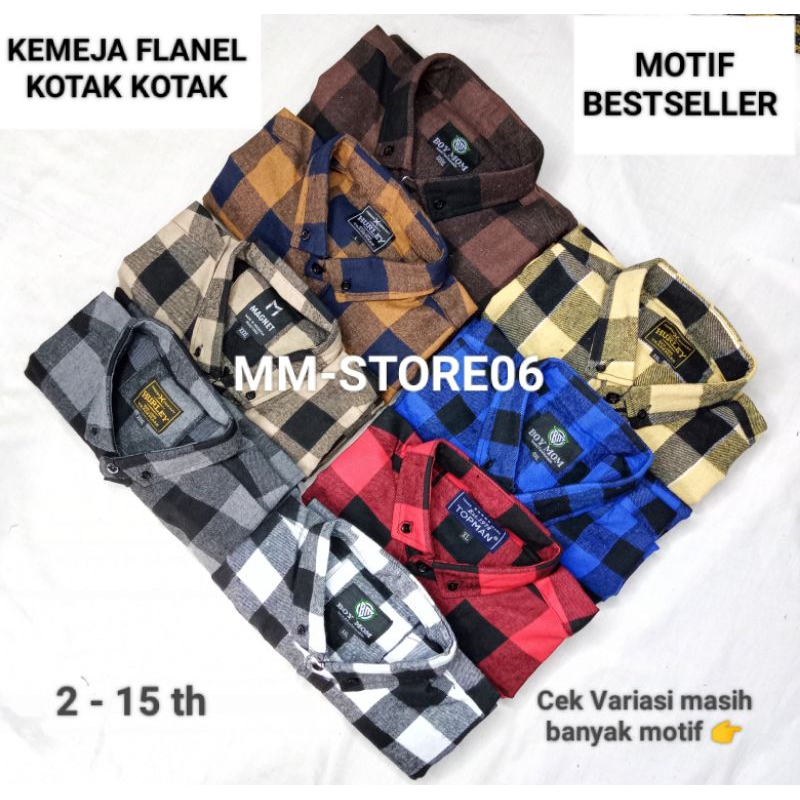 4-15TH KEMEJA FLANEL ANAK BESSELLER KEMEJA FLANEL IMPORT