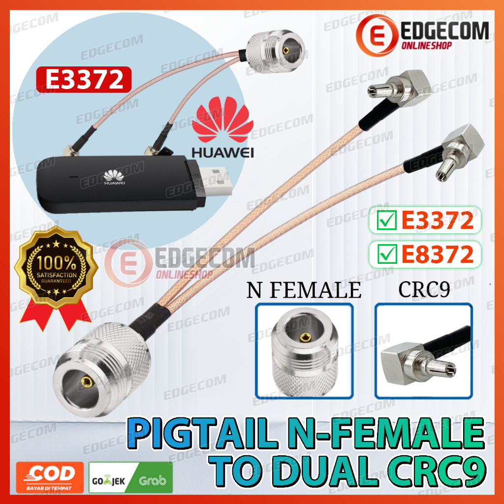 Pigtail N Female to Dual CRC9 untuk Modem USB Huawei E3372 E3272 E3276